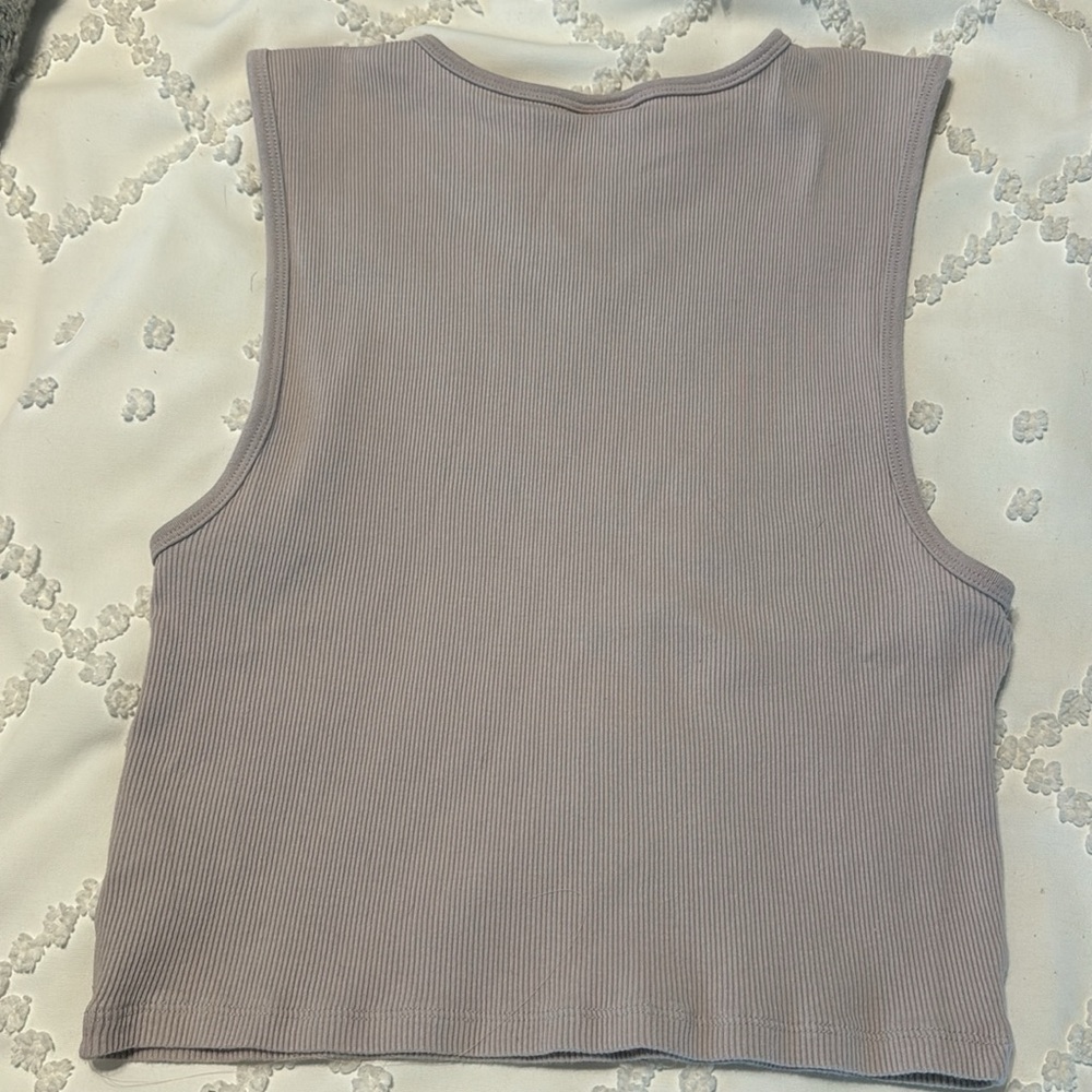 TNA Gray Ribbed Tank Top - Picture 5 of 5